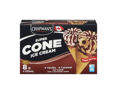 Chapmans Super Cone Caramel and Vanilla Ice Cream with Chocolate Centre - 120.0 ML