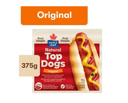Maple Leaf Saucisses fumées originales Natural Top DogsMC - 375.0 G