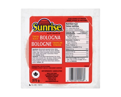 Sunrise Thick Sliced Bologna - 375.0 G