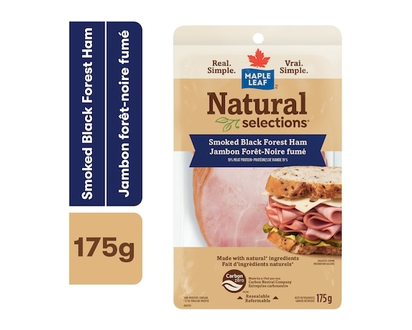 Maple Leaf Natural Selections Sliced Black Forest Deli Ham, Smoked - 175.0 G