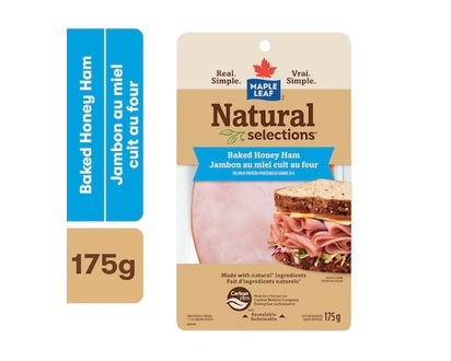 Maple Leaf Natural Selections Sliced Baked Honey Deli Ham - 175.0 G