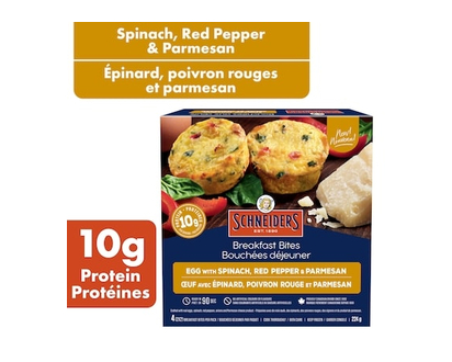 Schneiders Meat Pie Egg With Spinach, Red Pepper & Parmesan Breakfast Bites, 4 per pack - 224.0 G