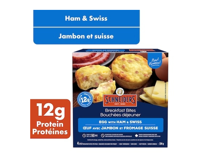 Schneiders Ham & Swiss Egg Breakfast Bites, 4 per pack - 224.0 G