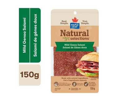 Maple Leaf Natural Selections Dry-Cured Sliced Genoa Salami - 150.0 G