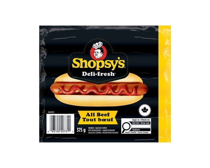 Shopsys Deli-Fresh All Beef Wieners - 375.0 G