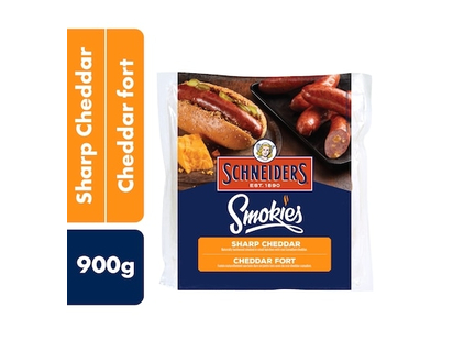 Schneiders Smokies, Sharp Cheddar Smoked Sausage - 900.0 G