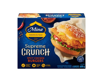 Mina Supreme Crunch Halal Spicy Chicken Burgers - 600.0 G