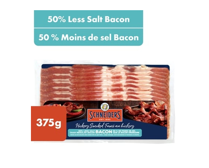 Schneiders Hickory Smoked 50% Less Salt Bacon - 375.0 G