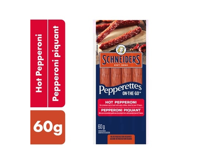 Schneiders Pepperettes On-the-go Sausage Sticks, Hot Pepperoni - 60.0 G