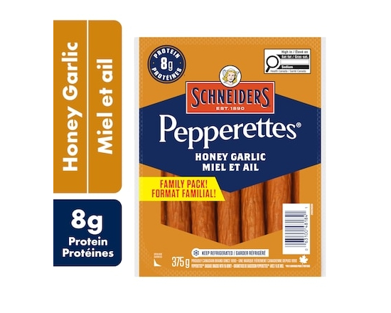 Pepperettes Sausage Sticks, Honey Garlic - 375.0 G