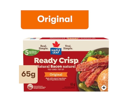 Maple Leaf Ready Crisp Fully Cooked Natural Bacon Slices - 65.0 G