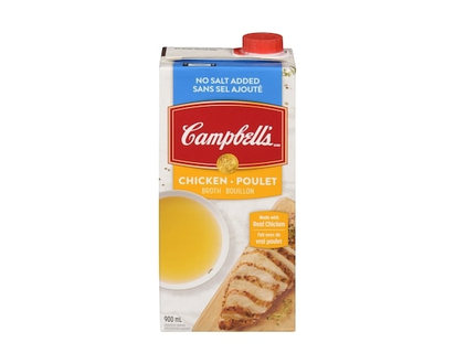 Campbell’s Bouillon de poulet Sans sel ajouté de Campbell’sMD (900 mL) - 900.0 ML