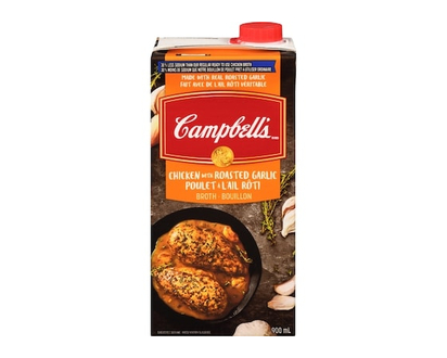 Campbell's 30% Less Sodium Roasted Garlic Chicken Broth - 900.0 ML
