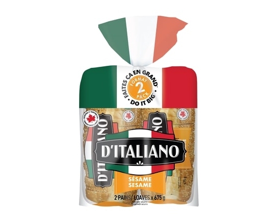 D’Italiano Pain avec graines de sésame, paquet de 2 - 675.0 G