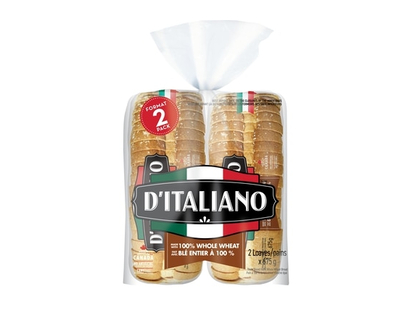 D’Italiano Pain de blé entier, paquet de 2 - 675.0 G