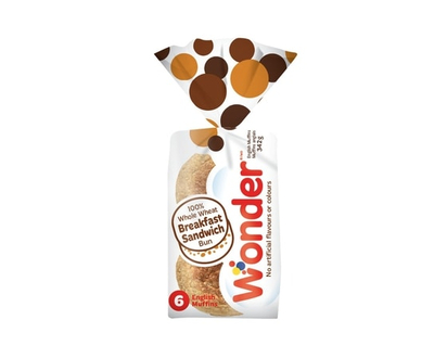 Wonder 100% Whole Wheat English Muffins 6pk - 342.0 G
