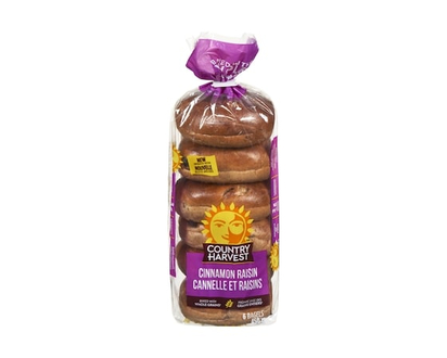 Country Harvest Bagels, Raisin Cinnamon - 450.0 G