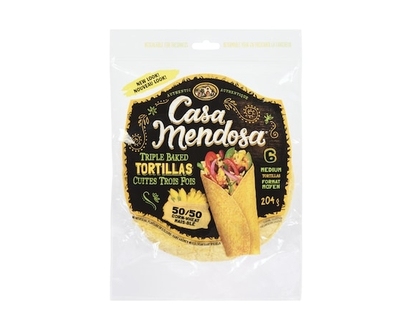 Casa Mendosa Tortillas Triple Baked 50/50 Corn-Wheat - 204.0 G