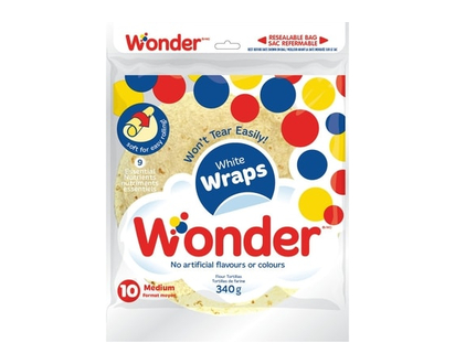 Wonder White Medium Wraps 10pk - 340.0 G