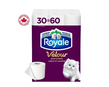 Royale Velour Toilet Paper, 30 Equal 60 Rolls, 142 Bathroom Tissues per roll - 30.0 EA