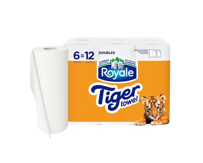 Royale Tiger Strong Paper Towel, 6 Equal 12 Rolls, 98 Sheets per Roll - 98.0 EA