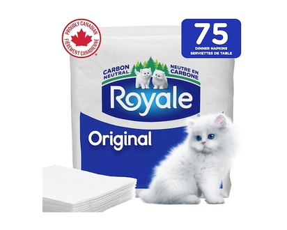 Royale Original 3 Ply Dinner Napkins, 75 Napkins per Pack - 75.0 EA