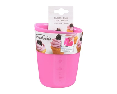Trudeau Measuring Beaker Flex 2 Cup, Fushia - 1.0 EA