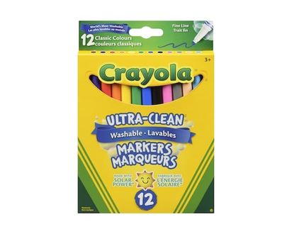 Crayola 12 Washable Fine Line Original Markers - 1.0 EA