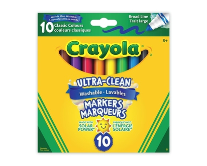 Crayola Ultra Clean™ Washable Broad Line Markers, 10 Classic Colours. - 1.0 EA