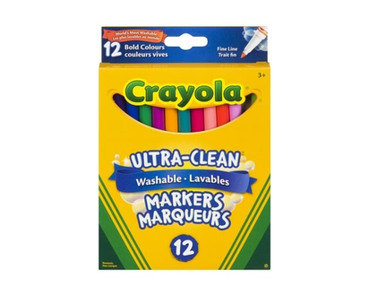 Crayola 12 Washable Fine Line Markers, Bold - 1.0 EA