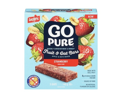 Leclerc Go Pure Fruit & Oat Bars Strawberry - 140 G
