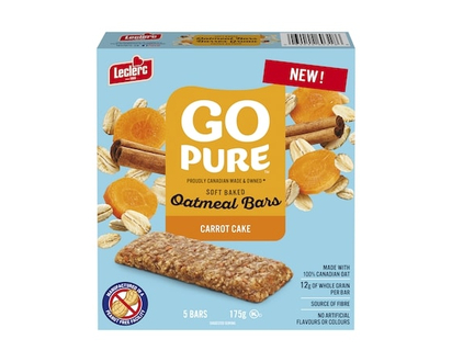 Leclerc Go Pure Soft Baked Oatmeal Bars, Carrot Cake 5 Bars - 175.0 G