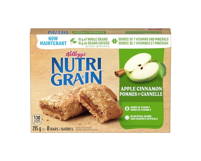 Barres de céréales Nutri-Grain Pommes et cannelle, 8 barres - 295 G