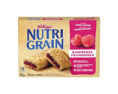 Barres de céréales Nutri-Grain Framboises, 8 barres - 295 G