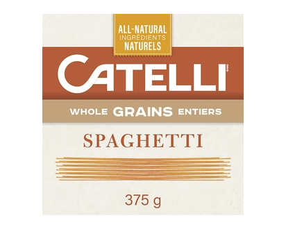 Catelli Pâtes Grains Entiers, Spaghetti - 375 G