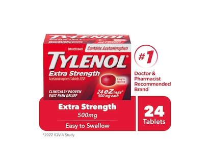 Tylenol 500 Mg EZ Tablets, Extra Strength - 24.0 EA
