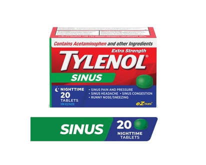 Extra Strength Sinus Relief Night EZTabs, Acetaminophen - 20.0 EA