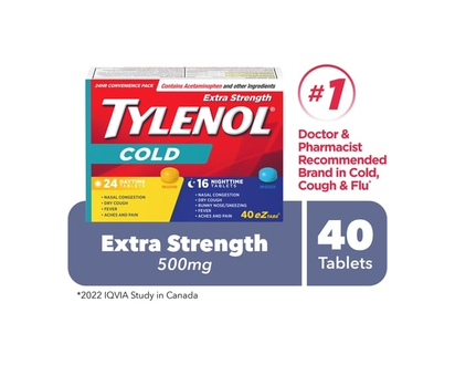 Tylenol Extra Strength Cold Relief Day/Night, EZTabs - 40 TAB