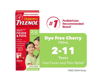 Tylenol Children's Suspension DF Liquid, Cherry - 100.0 ML