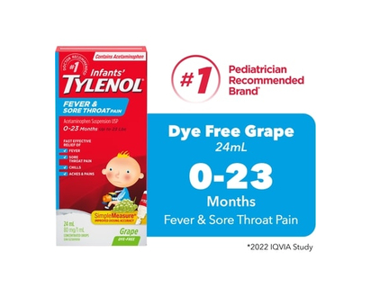 Tylenol Infants Drop for Fever & Sore Throat Pain - 24.0 ML
