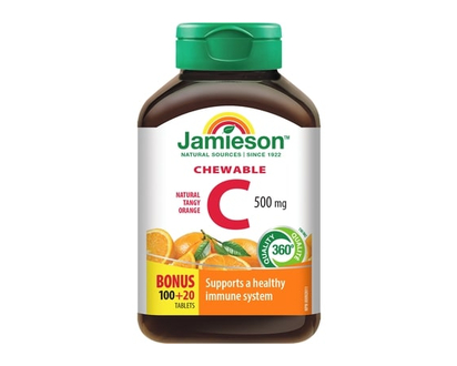Jamieson Chewable Vitamin C 500 mg Natural Tangy Orange Flavour - 120.0 EA