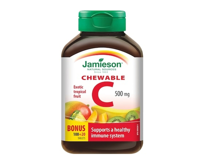 Jamieson Chewable Vitamin C 500 mg Tropical Fruit Flavour - 120 CAP