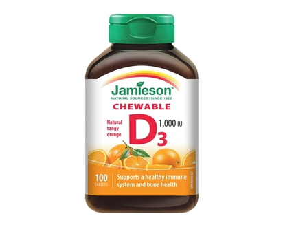 Jamieson Chewable Vitamin D 1,000 IU Natural Tangy Orange - 100.0 EA