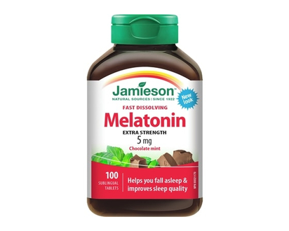 Jamieson Melatonin Fast Dissolving Chocolate Mint Tablets 5 mg, 100 Count - 100.0 EA