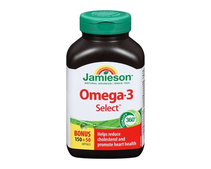 Jamieson Omega-3 Select Softgels, 1,000 mg - 200.0 EA