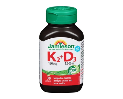 Jamieson Vitamin K2 120 Mcg + D3 1000 IU - 30 CAP