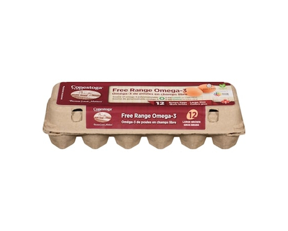 Brown Eggs Free Range Omega-3 Large Size - 12.0 EA