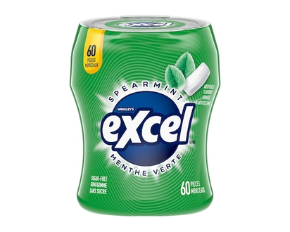 Wrigley's Excel Spearmint Flavoured Sugar Free Chewing Gum, 60 Pieces, 1 Bottle - 1.0 EA