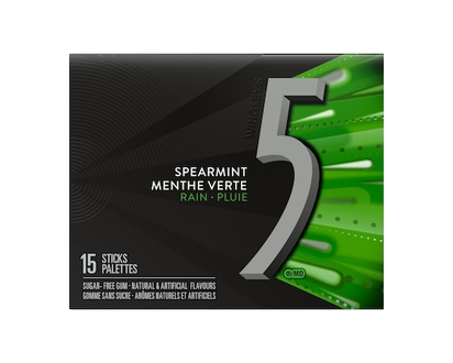 Wrigley's 5 Spearmint-Rain Flavoured Sugar Free Chewing Gum, 1 Sticks, 1 Pack - 1.0 EA