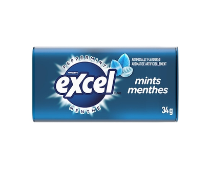 Wrigley's Excel Peppermint Flavoured Mints, 1 Tin - 34.0 G